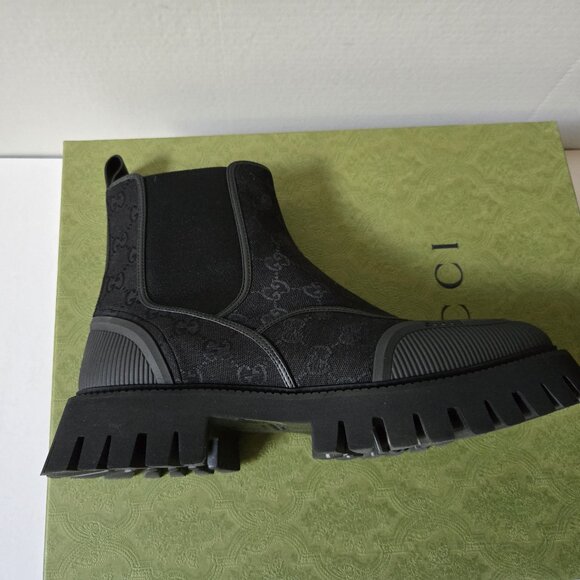 NIB Gucci Novo GG canvas slip on boots G 12 US 13 - Picture 7 of 9